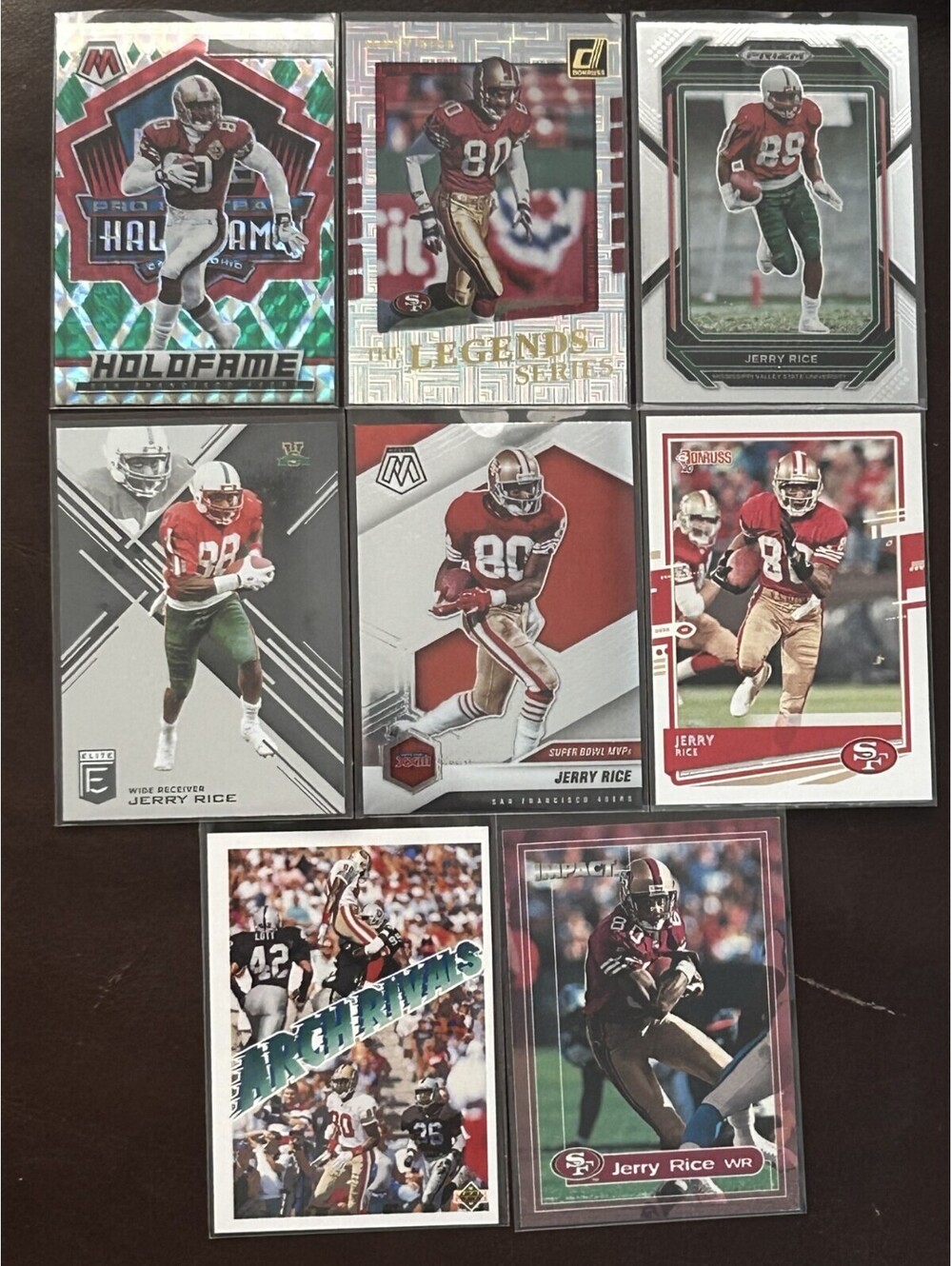 NFL HOF 49ERS WR JERRY RICE VINTAGE COLLECTION PANINI/FLEER/PRO SET- 17 CARDS NM - Picture 1 of 2